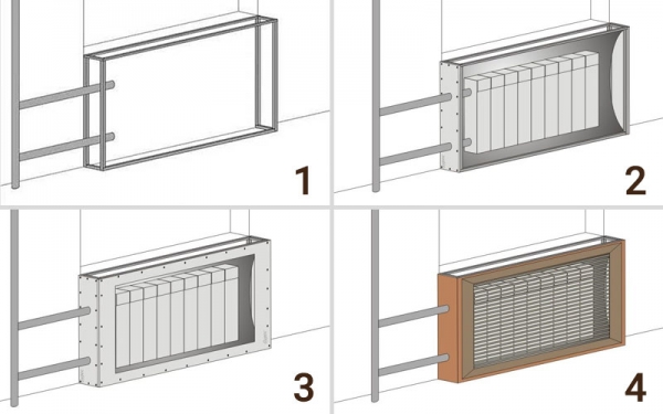 Как и чем закрыть радиаторы отопления: 100 фото интересных идей