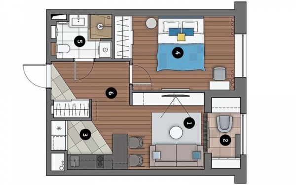 Однокомнатная квартира 40-42 метра: дизайн-проекты, фото интерьеров