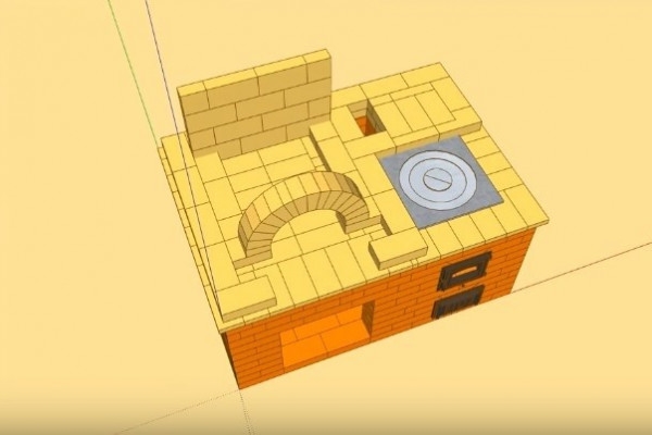 Русская печь с плитой: технология кладки русской печки со схемами и детальными порядовками